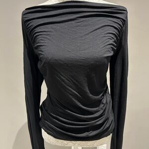 Three Dots Black Long Sleeve Top